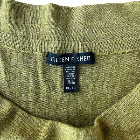 EILEEN FISHER Chartreuse Sweater Size XL - Picture 5 of 9